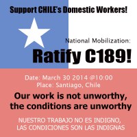 Chile: National Coordinator of Organization Household Workers walk summons "for the ratification of the Convention 189 ILO in Chile"