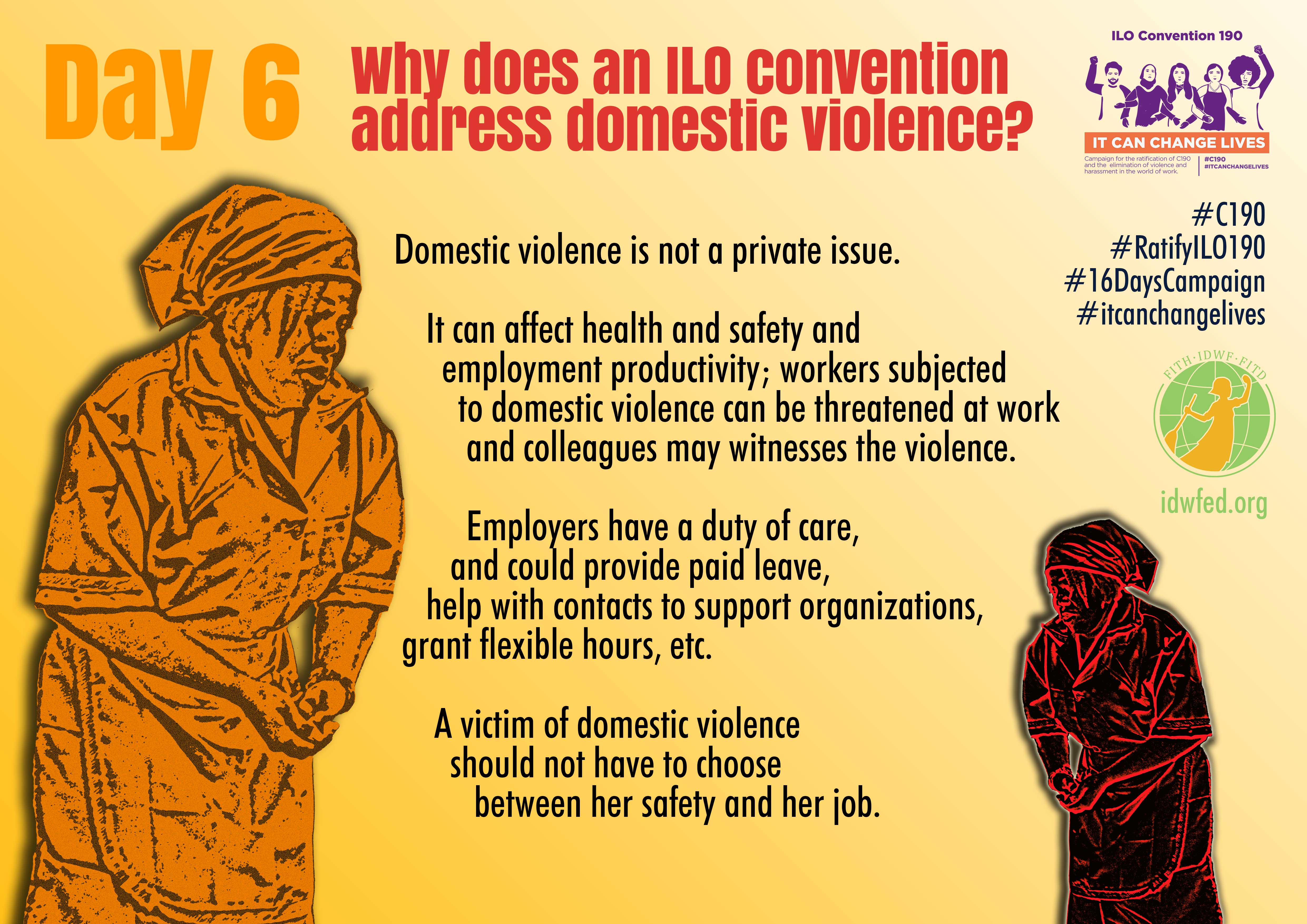 6. Why does an ILO convention address domestic violence?