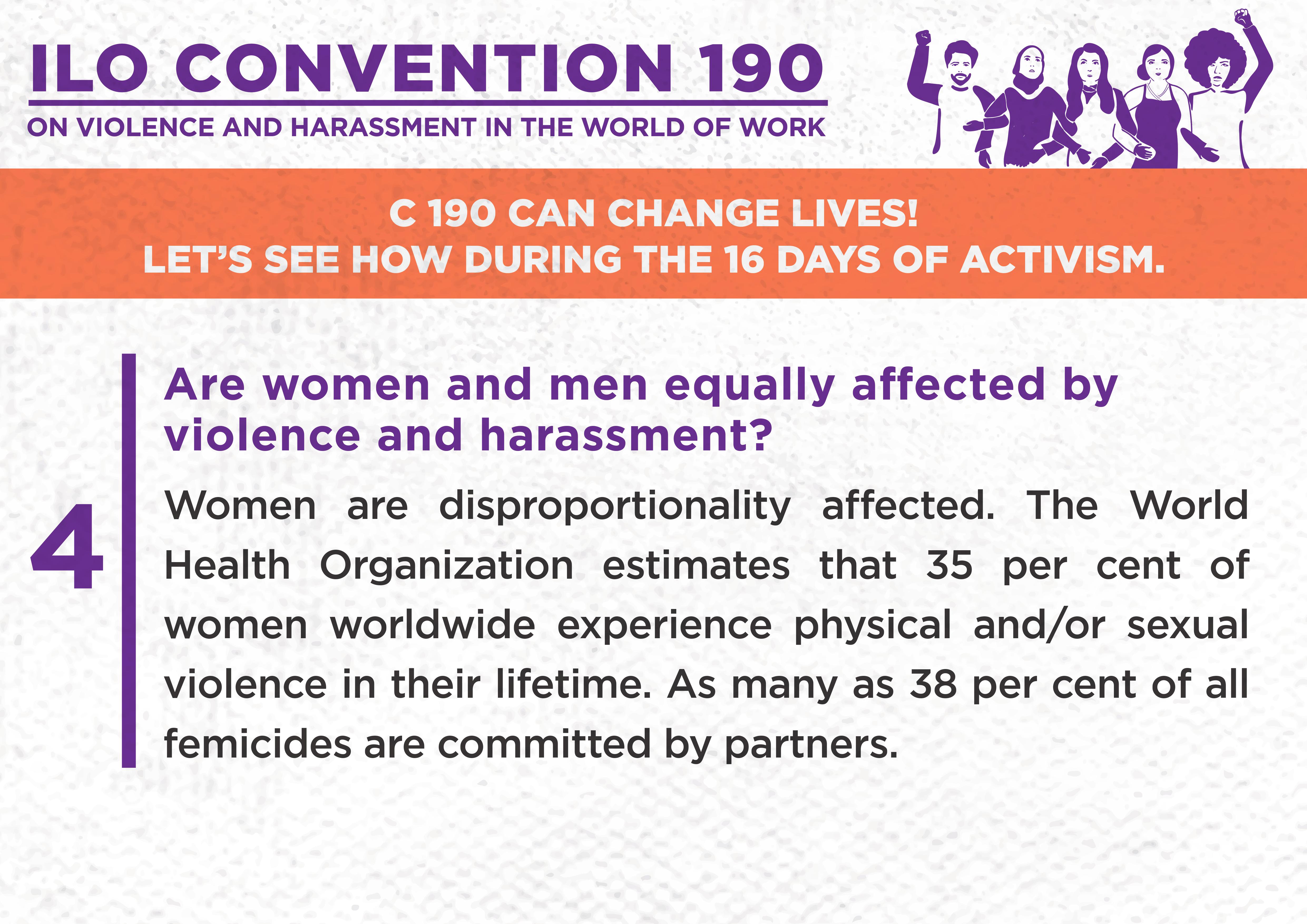 4. Are women and men equally affected by violence and harassment?