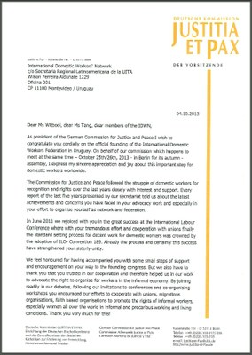 Solidarity message of the German Commission for Justice and Peace