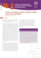 Gender sensitivity in labour migration agreements and MOUs