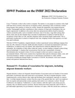 IDWF Position on the IMRF 2022 Declaration