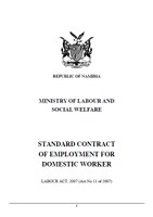Namibia: Standard Contract of Employment for Domestic Worker