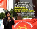 Switzerland: Elizabeth Tang speaks in front of UN in Geneva at the "Route of Shame" action