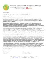 La ratificación del Convenio No. 189 de la OIT sobre trabajo decente para las trabajadoras y los trabajadores domésticos - Formalizar a las personas trabajadoras en economía informal y lograr la igualdad de género en España