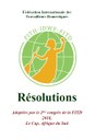 Résolutions : Adoptées par le 2me congrès de la FITD 2018,  Le Cap, Afrique du Sud