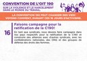 16. Faisons campagne pour la ratification de la C190 !