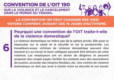 6. Pourquoi une convention de l'OIT traite-t-elle de la violence domestique ?