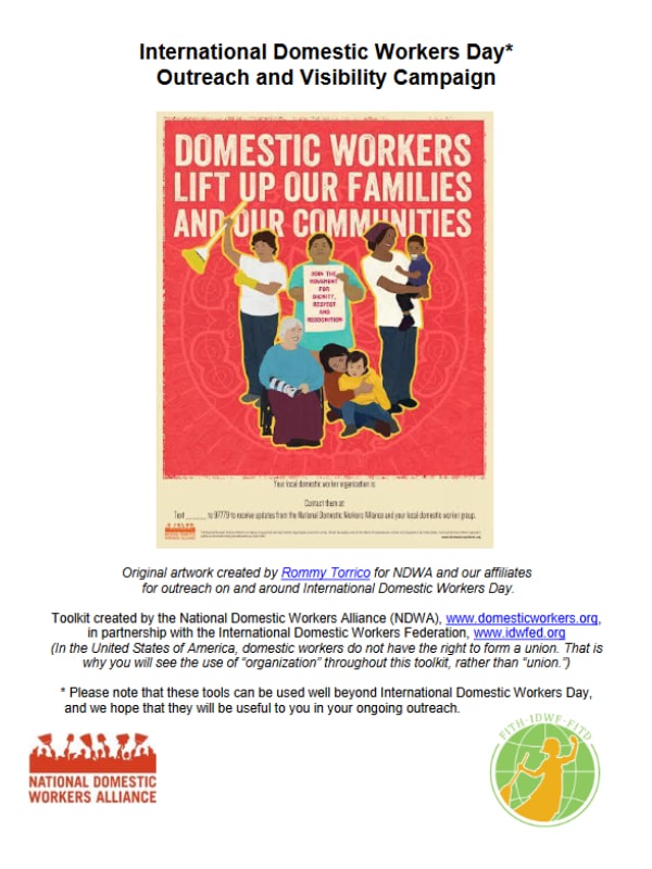 Caja de herramientas de la campaña de visibilidad y divulgación del día internacional de las trabajadoras del hogar
