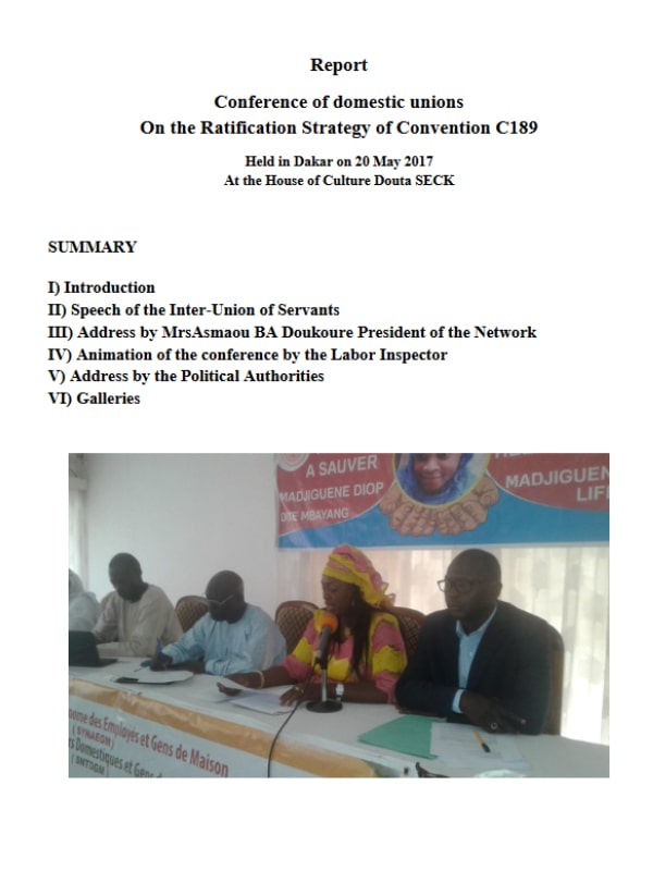 Report – Conference of domestic unions on the ratification strategy of convention C189 in Senegal